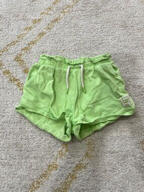 Zara Neon Green Drawstring Athletic Shorts